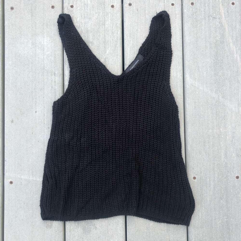 Black sweater material tank top
